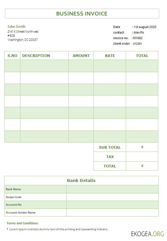 Modèle de facture professionnelle gratuit